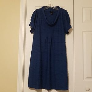 New Directions Blue Cowl Neck Dress
